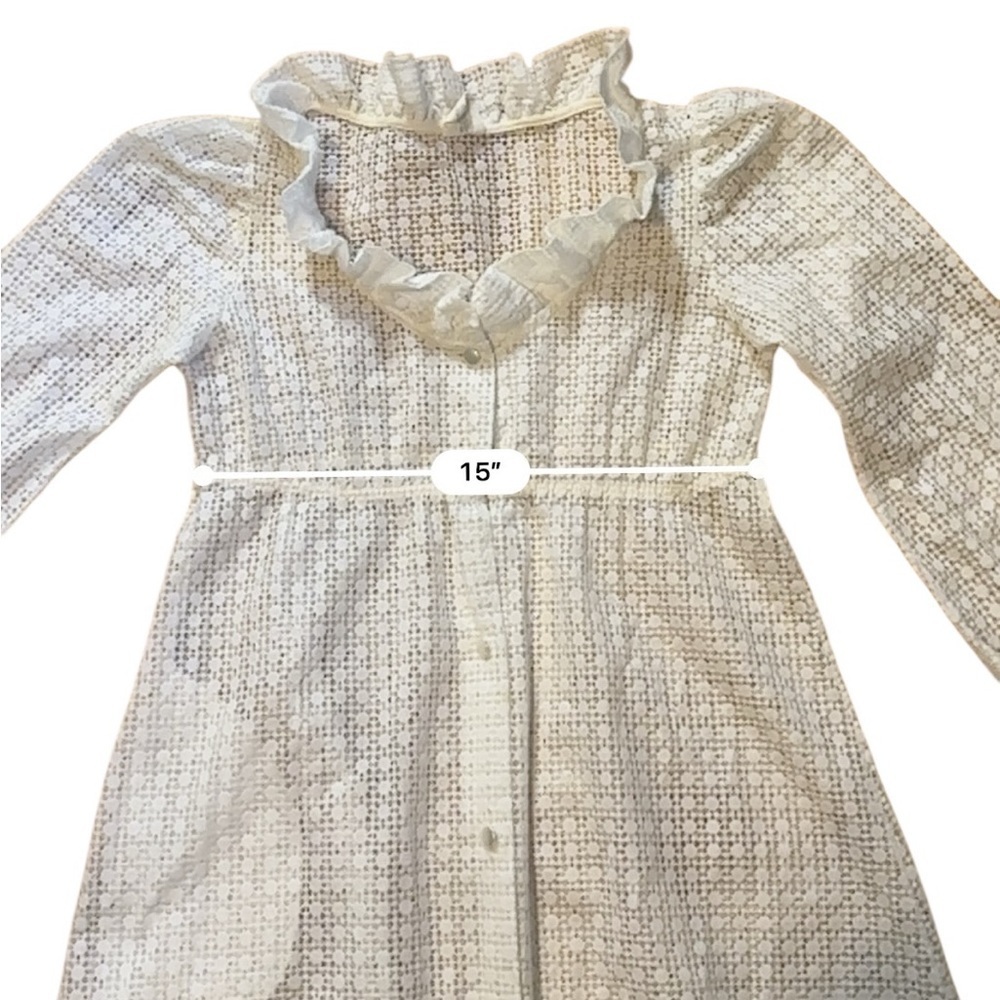 Vtg Juli Jr of Slumbertog Sheer Long Blanket Robe 1 Pocket Button Front Size 7 - Picture 13 of 14